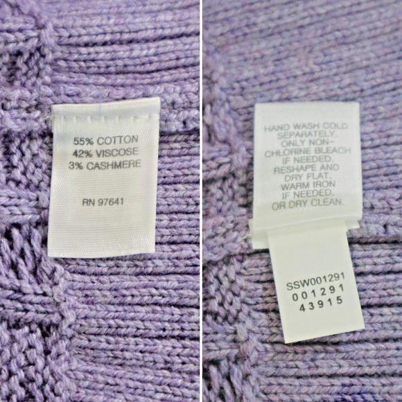 J Jill Pure Jill Size XS Cotton Cashmere Blend Sweater V Neck Lavender - Picture 9 of 9